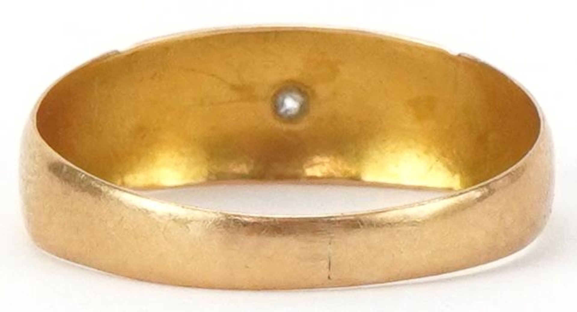 Victorian 18ct gold diamond Gypsy ring, Birmingham 1896, size M, 1.7g - Image 2 of 4