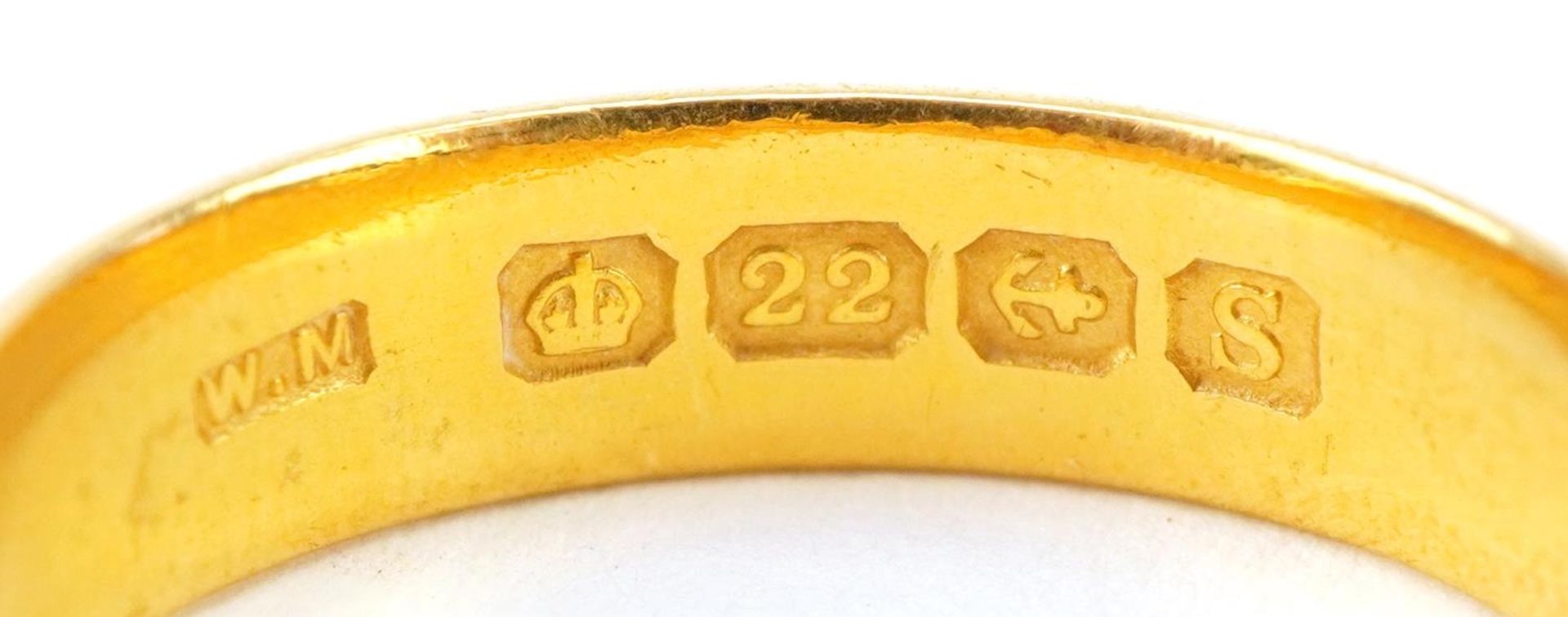 22ct gold wedding band, size N, 5.2g - Bild 4 aus 4