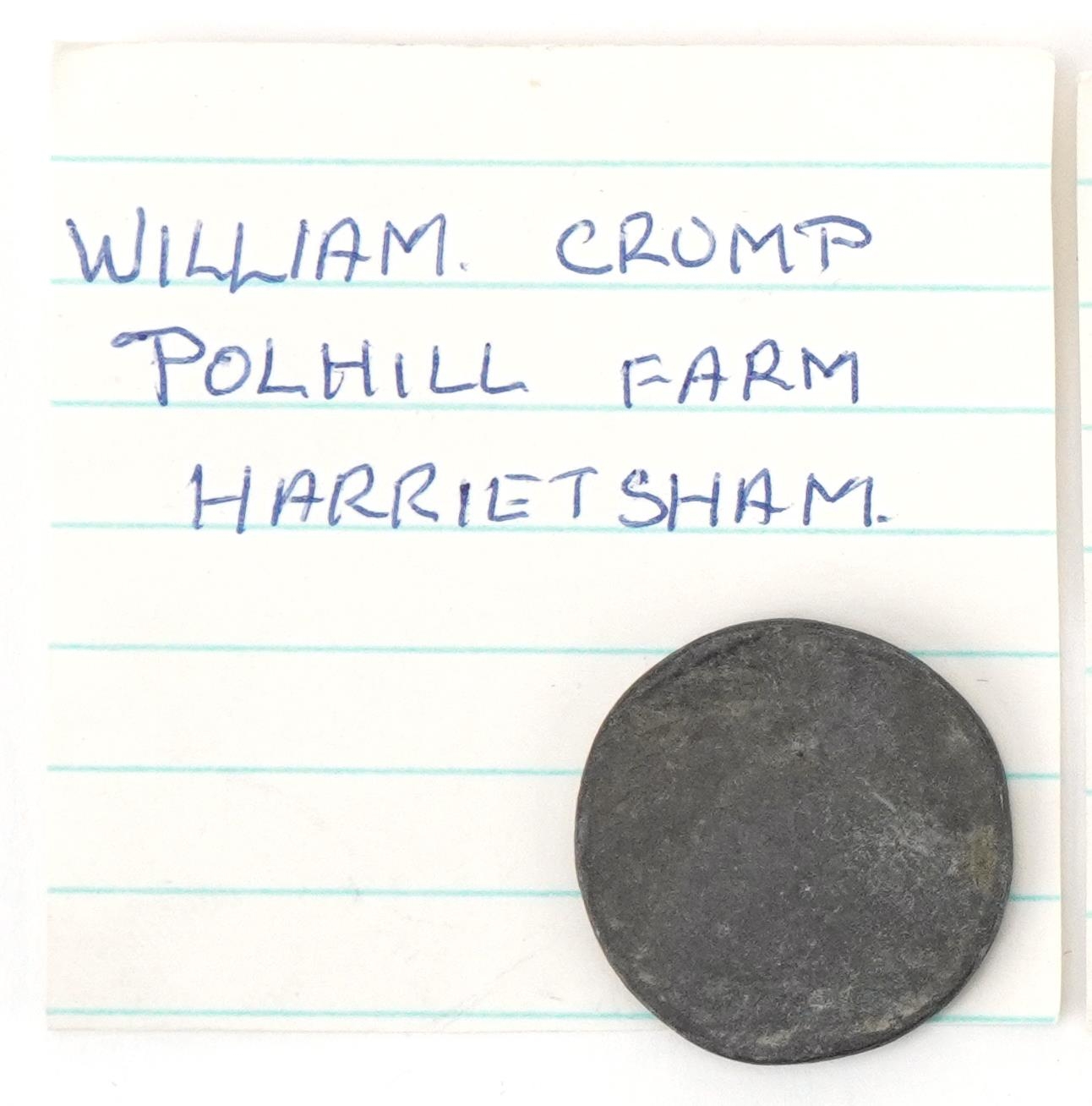 Three hop tokens comprising William Crump Polhill Hill Farm, Harrietsham James Smiths Place Farm - Bild 6 aus 8