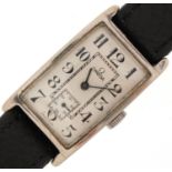 Omega, Art Deco gentlemen's 14ct white gold manual wind wristwatch having silvered and subsidiary