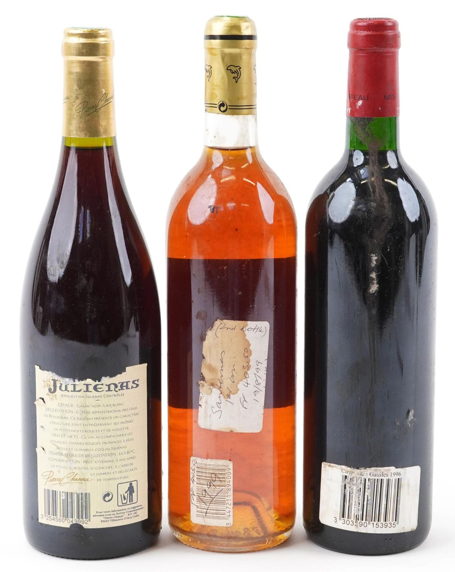 Three bottles of alcohol including 1989 Chateau Guiraud Sauternes, 1996 Chateau Rauzan Gassies - Image 2 of 2