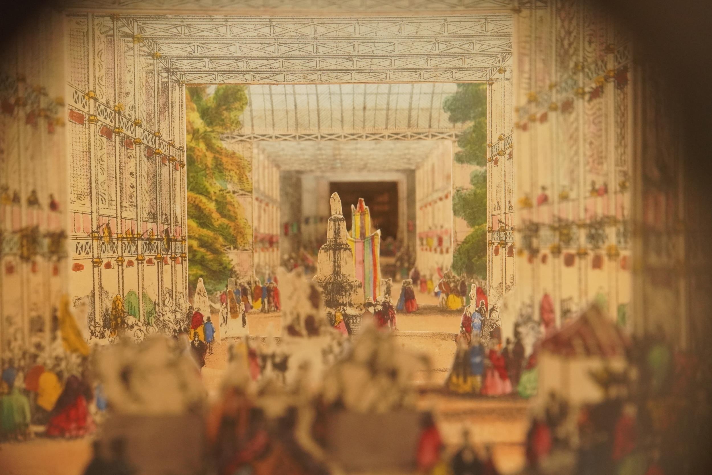 Victorian telescopic diorama of The Great Exhibition 1851, 19cm x 16cm - Bild 5 aus 10