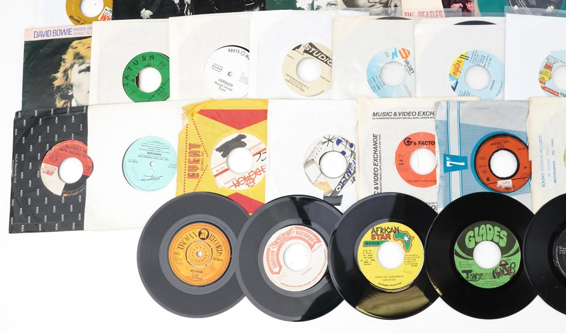 45rpm records including Scandal, The Beatles and David Bowie - Image 4 of 5