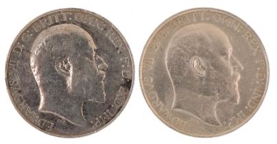Two Edward VII florins dates 1905 and 1910