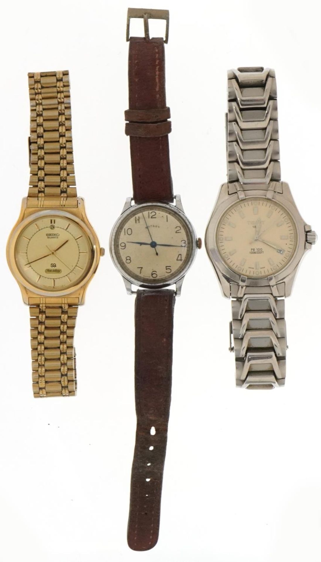 Three vintage and later gentlemen's wristwatches comprising Rotary, Tissot PR100 and Seiko, the - Bild 2 aus 5