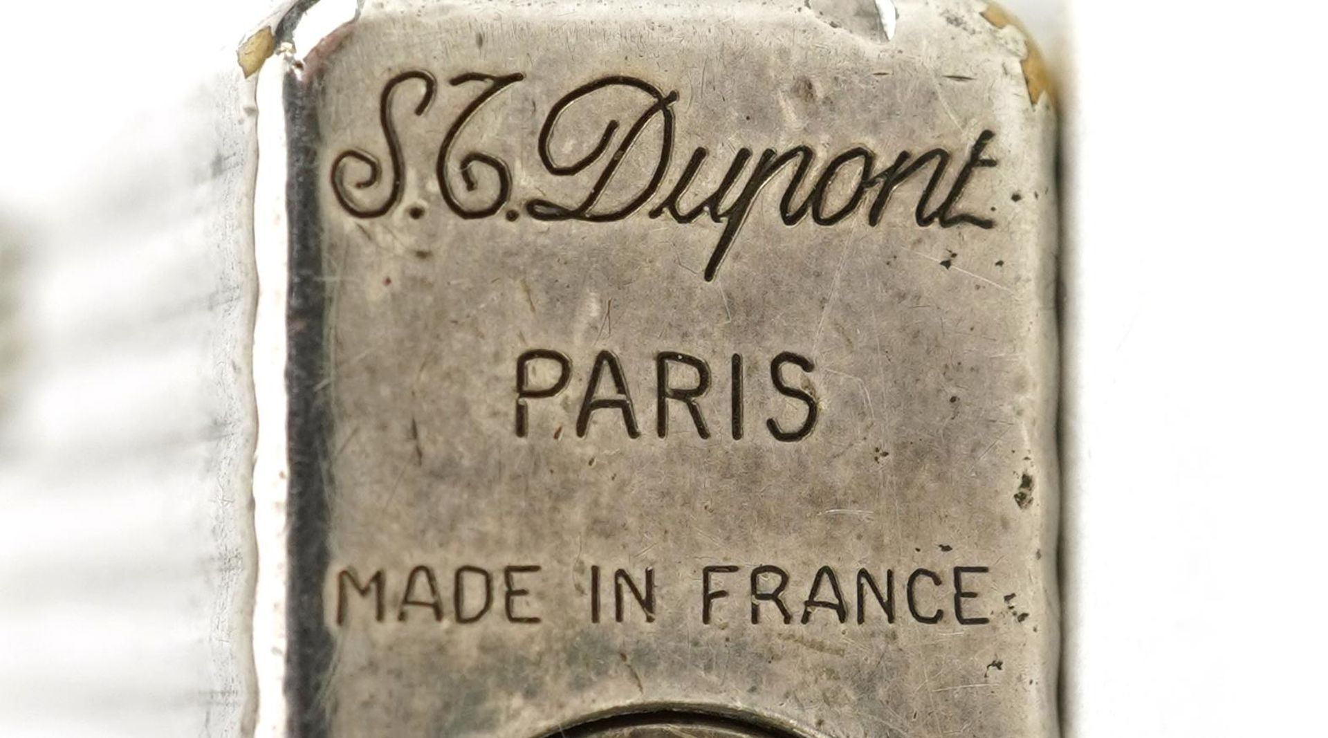 S T Dupont, French silver plated pocket lighter, serial number 8111DK, 5.5cm high - Bild 4 aus 4