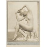 Dorothy Wilding nude lady photograph titled The Silver Turban, mounted, framed and glazed, 32cm x