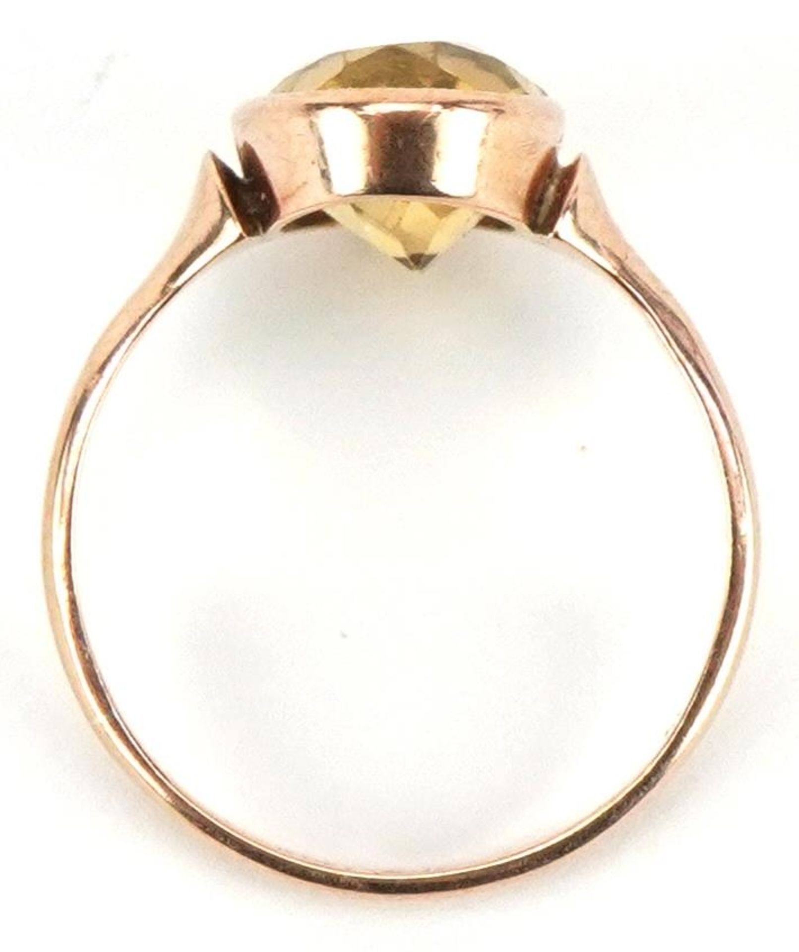 9ct rose gold citrine ring, size K, 2.5g - Image 3 of 6