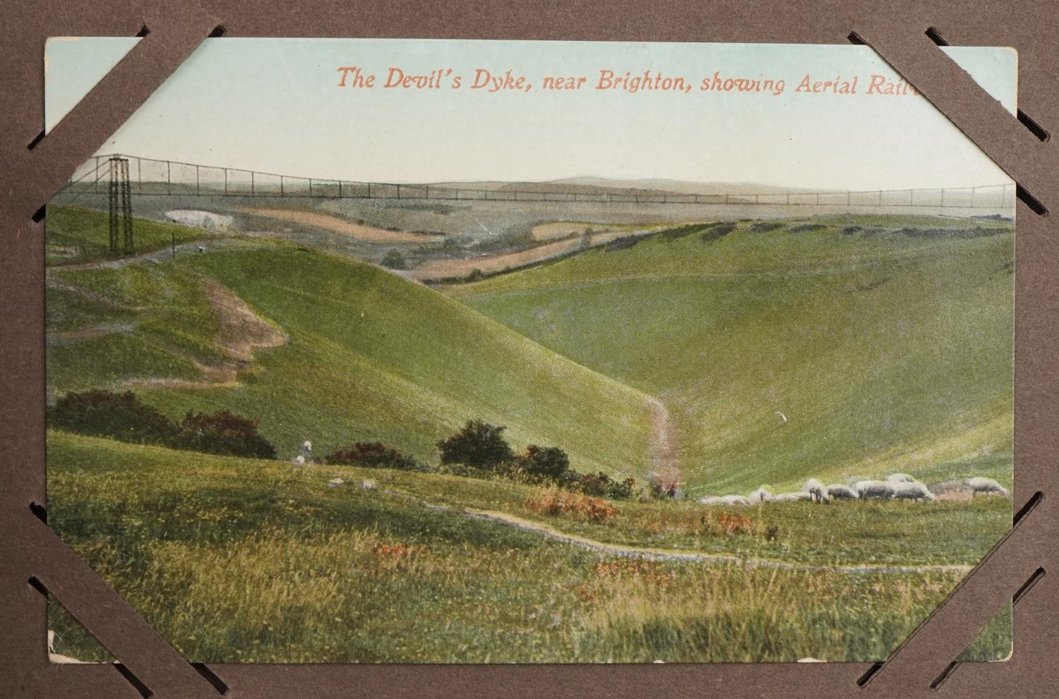 Local interest and railwayana postcards arranged in an album including Eastbourne Railway Station - Image 6 of 13