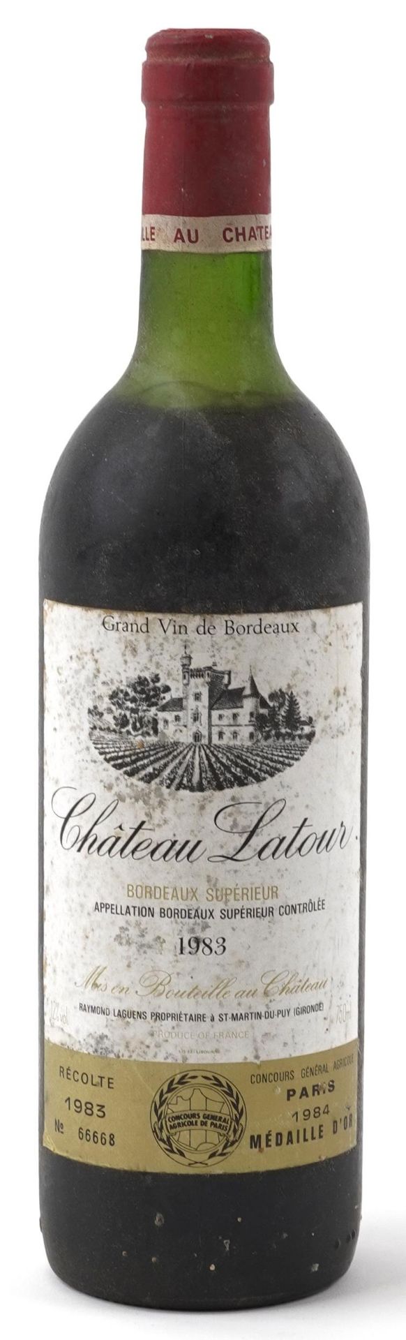 Bottle of 1983 Chateau la Tour red wine