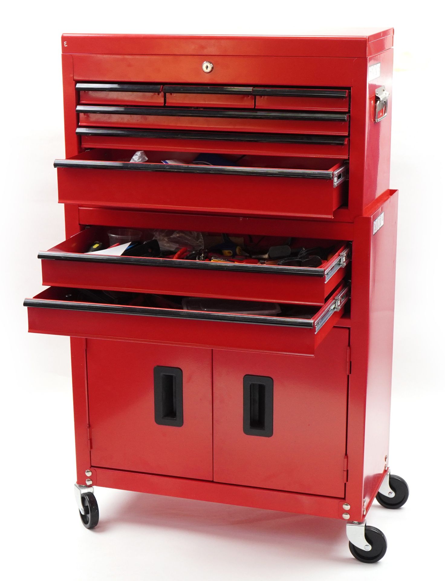 Large collection of model making precision tools housed in a portable metal tool cabinet, 103cm H - Bild 2 aus 8
