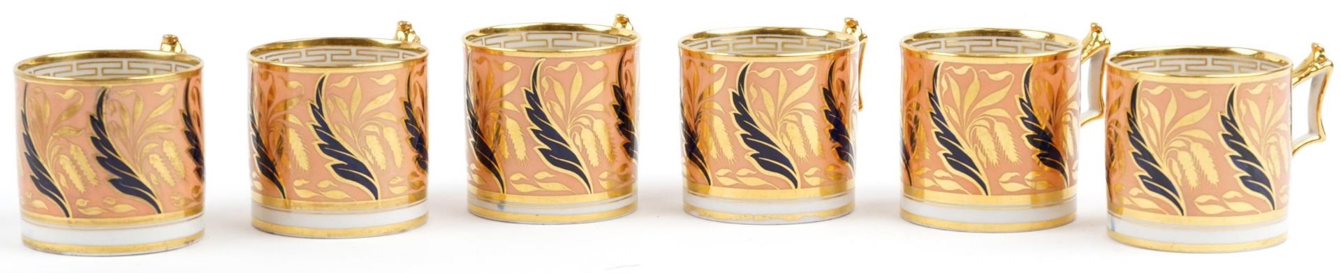 Worcester Barr Flight & Barr peach ground tableware gilded with catkins and foliage, comprising milk - Image 11 of 28