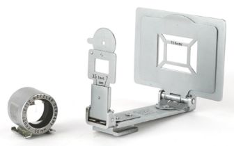 Leitz Wetzlar folding view finder, 50mm, back plate is 7cm in diameter