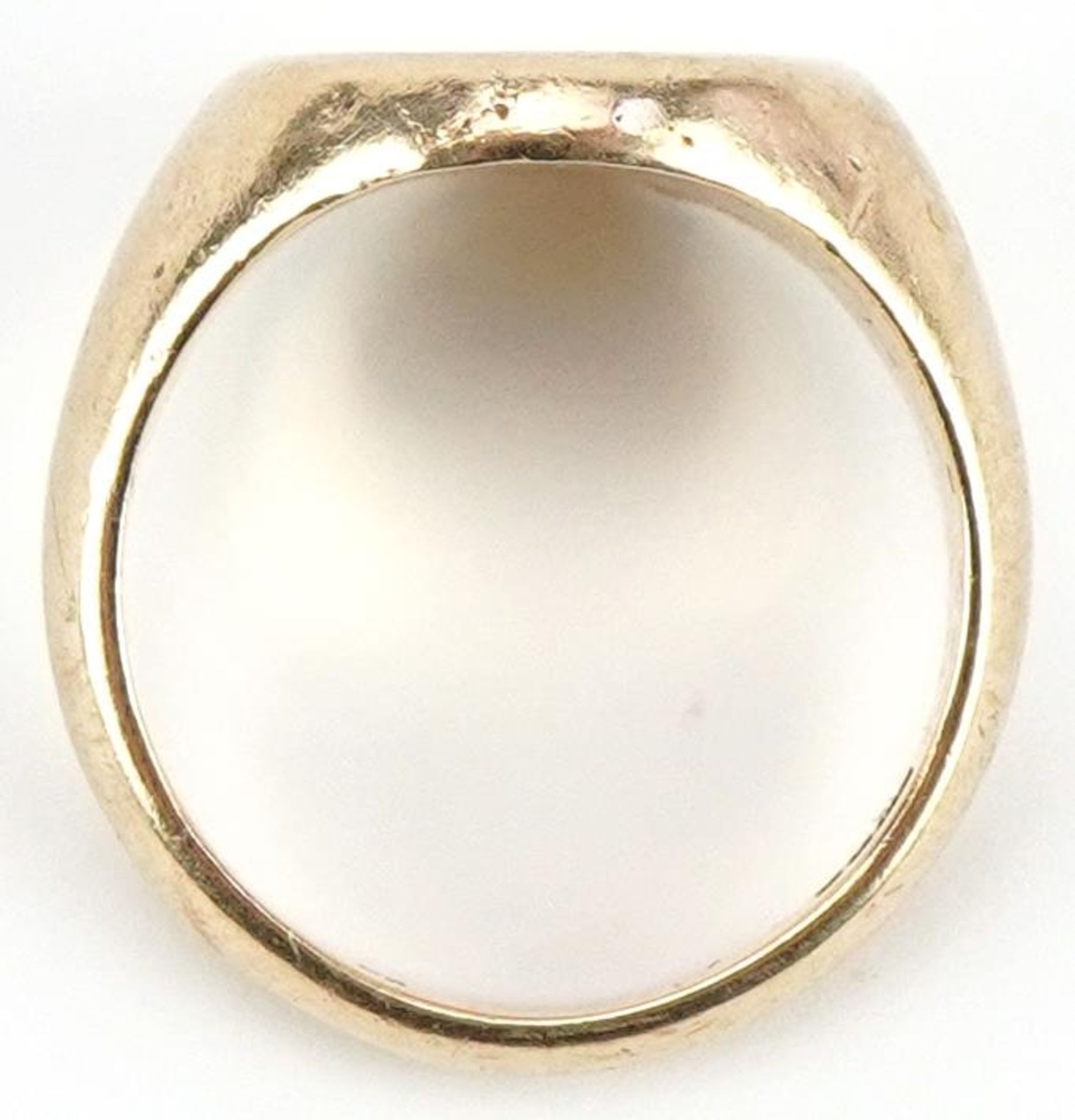 Heavy gentlemen's 9ct gold signet ring, size O, 10.9g - Image 3 of 5