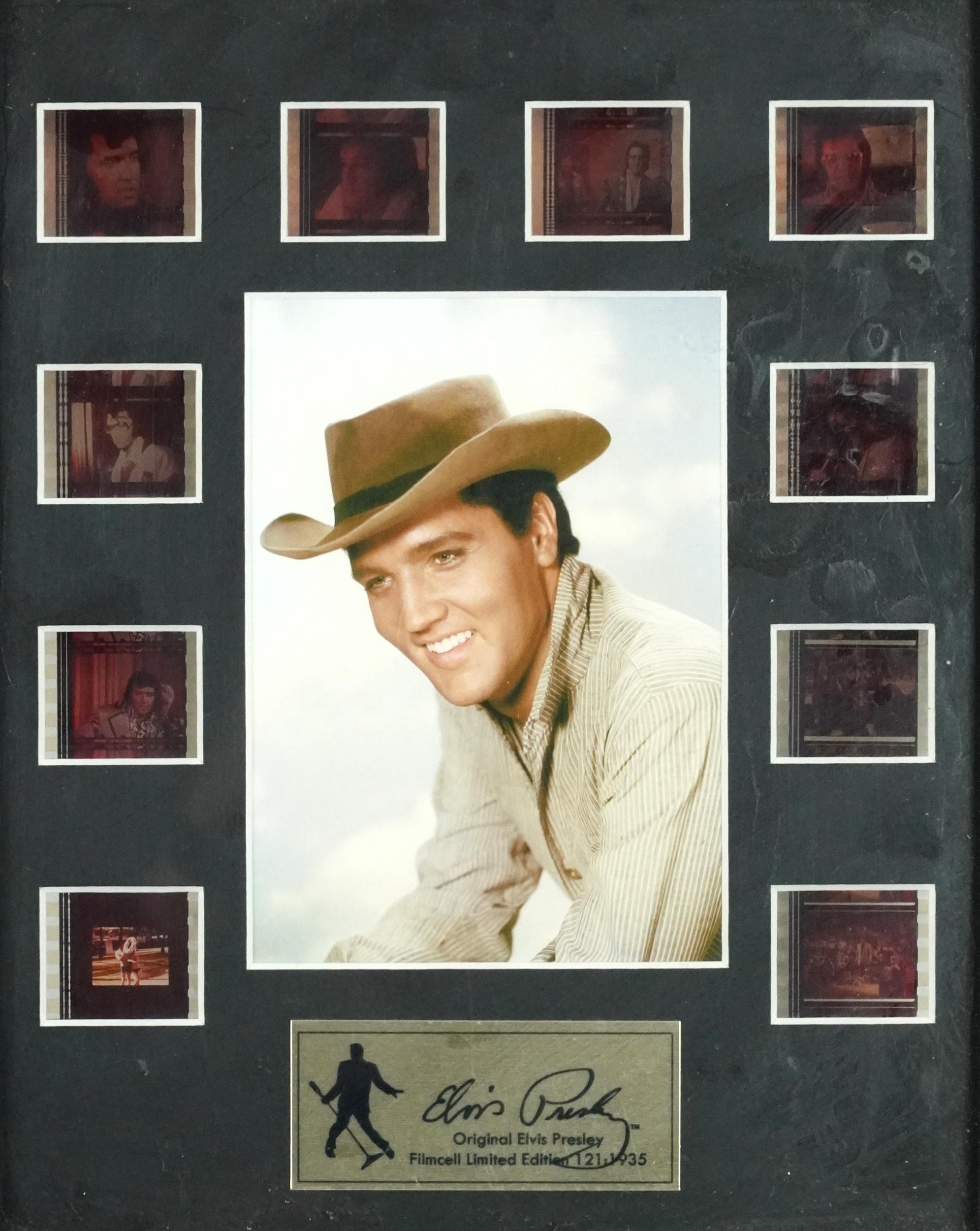 Elvis Presley memorabilia comprising a framed montage and a film cell, each mounted, framed and - Bild 2 aus 9