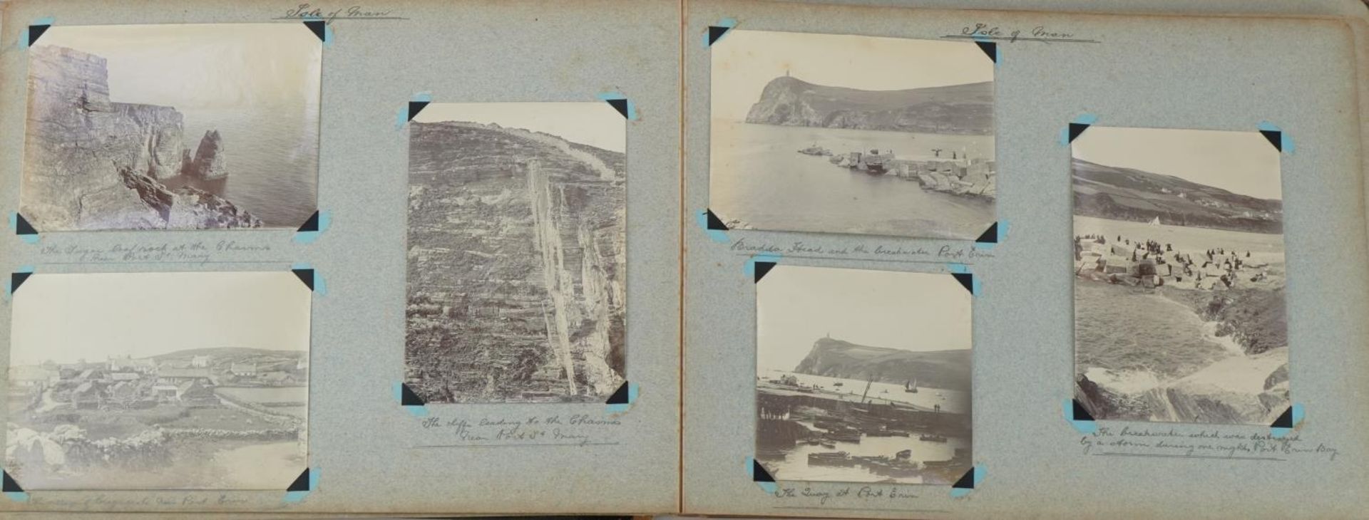 Early 20th century black and white photographs relating to the Isle of Man arranged in an album - Image 13 of 28