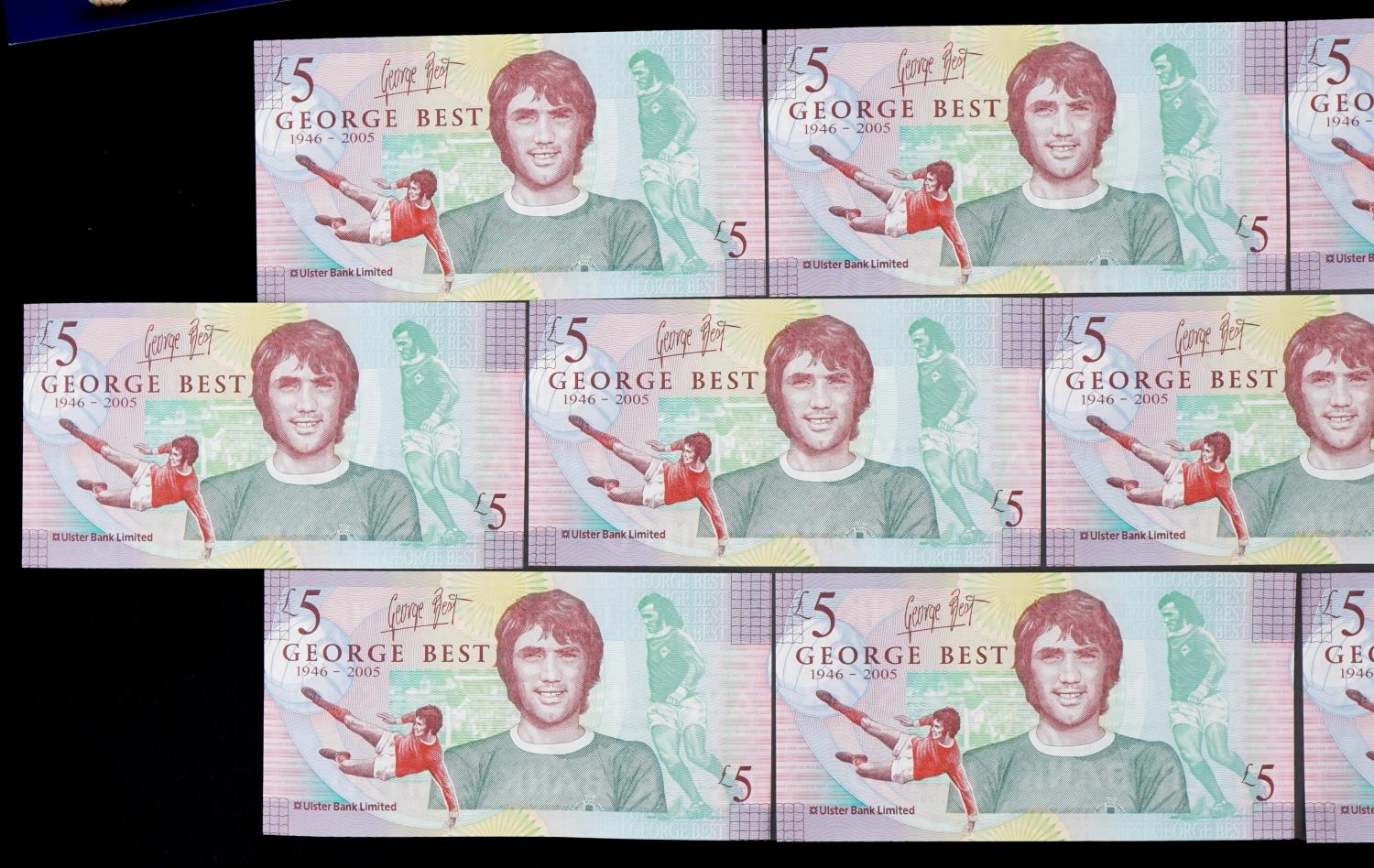 Ten count these 2006 Ulster Bank Limited George Best design five pound notes, including three with - Bild 6 aus 7