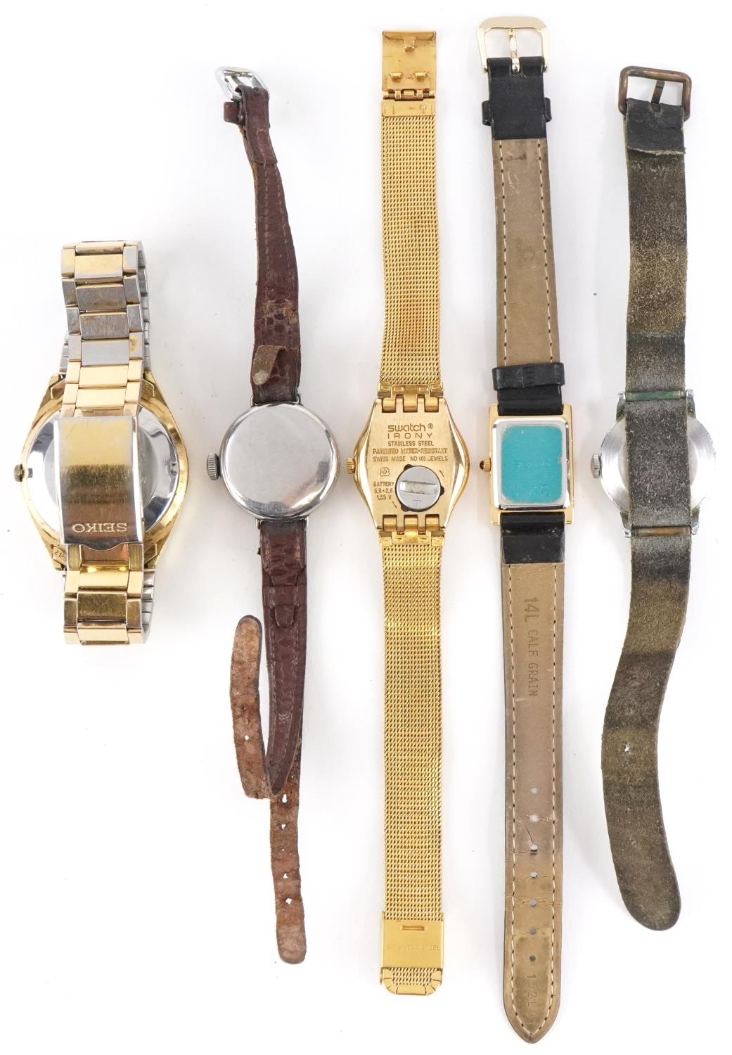 Five vintage and later ladies and gentlemen's wristwatches including Seiko 5 automatic, J W - Image 3 of 3