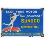 Sunoco Motor Oil enamel advertising sign, 30cm x 20cm