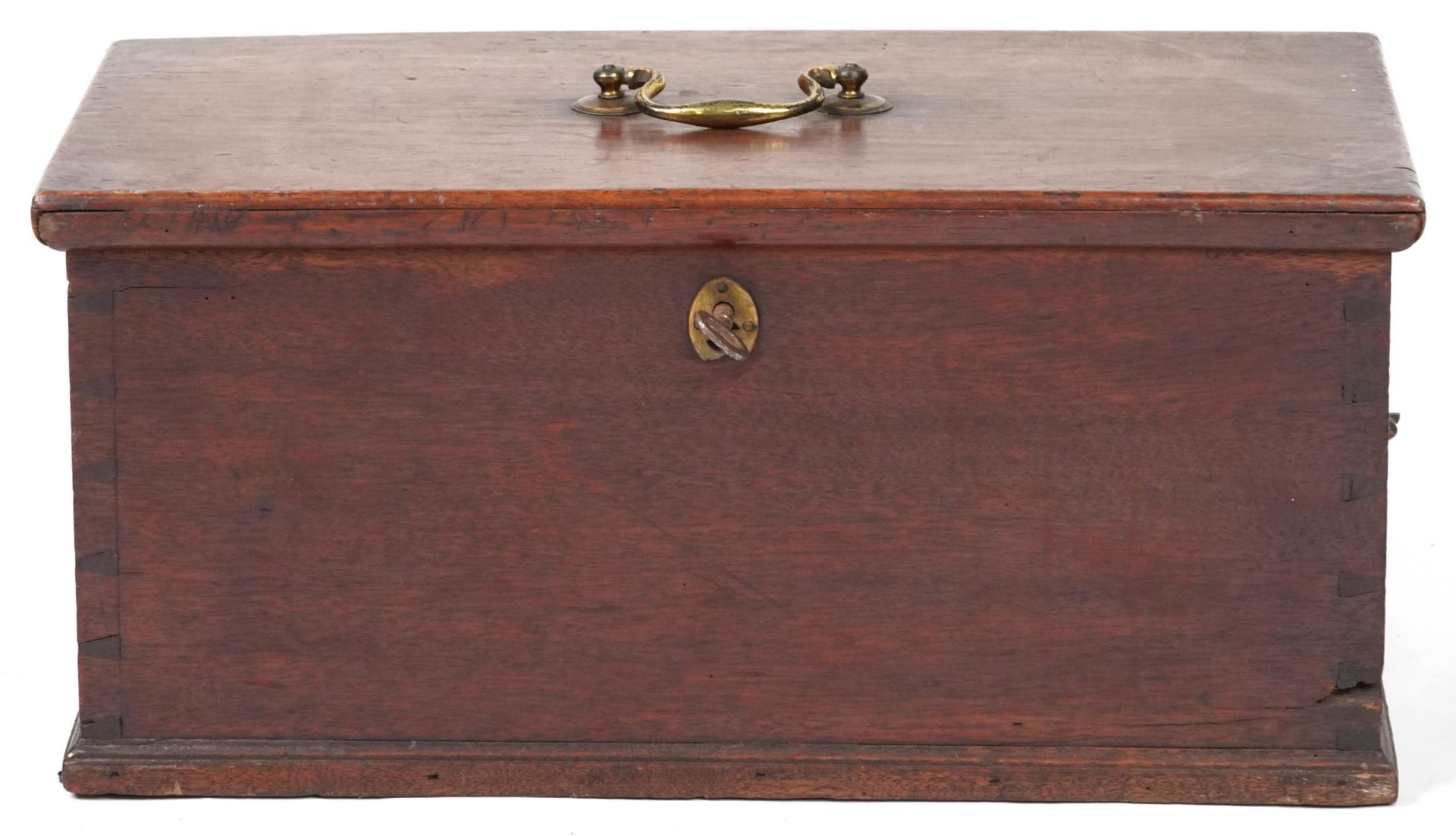 Victorian oak scroll box with brass handles, 24cm H x 50cm W x 27cm D - Bild 2 aus 4