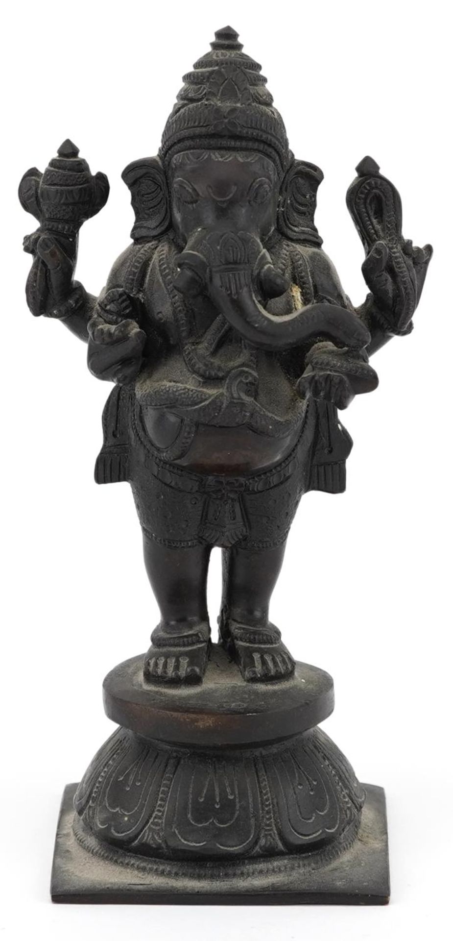 Indian patinated bronze statue of goddess Ganesha, 16cm high - Image 2 of 7