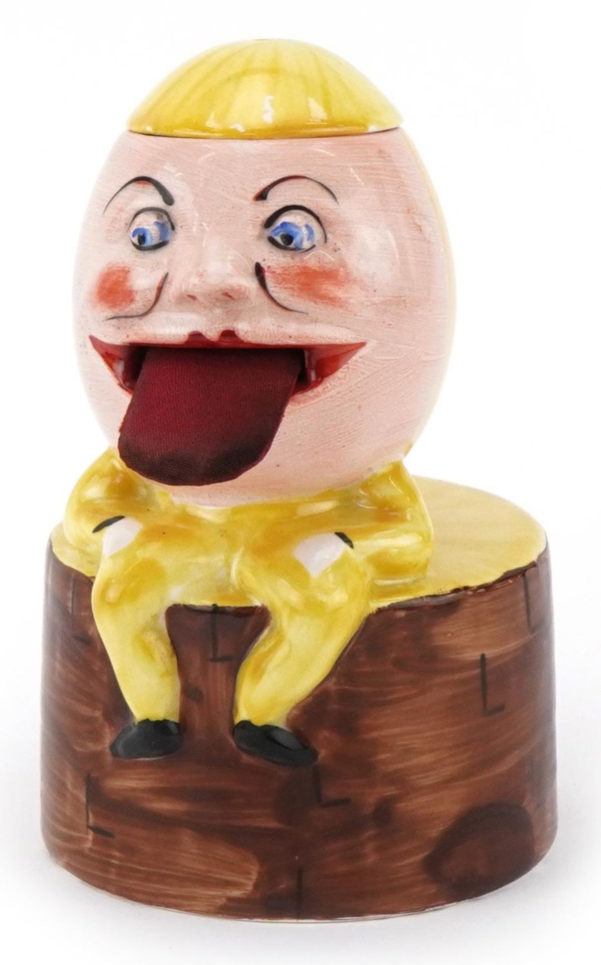 Early 20th century Carlton Ware stamp licker in the form of Humpty Dumpty, registered number to - Image 2 of 4