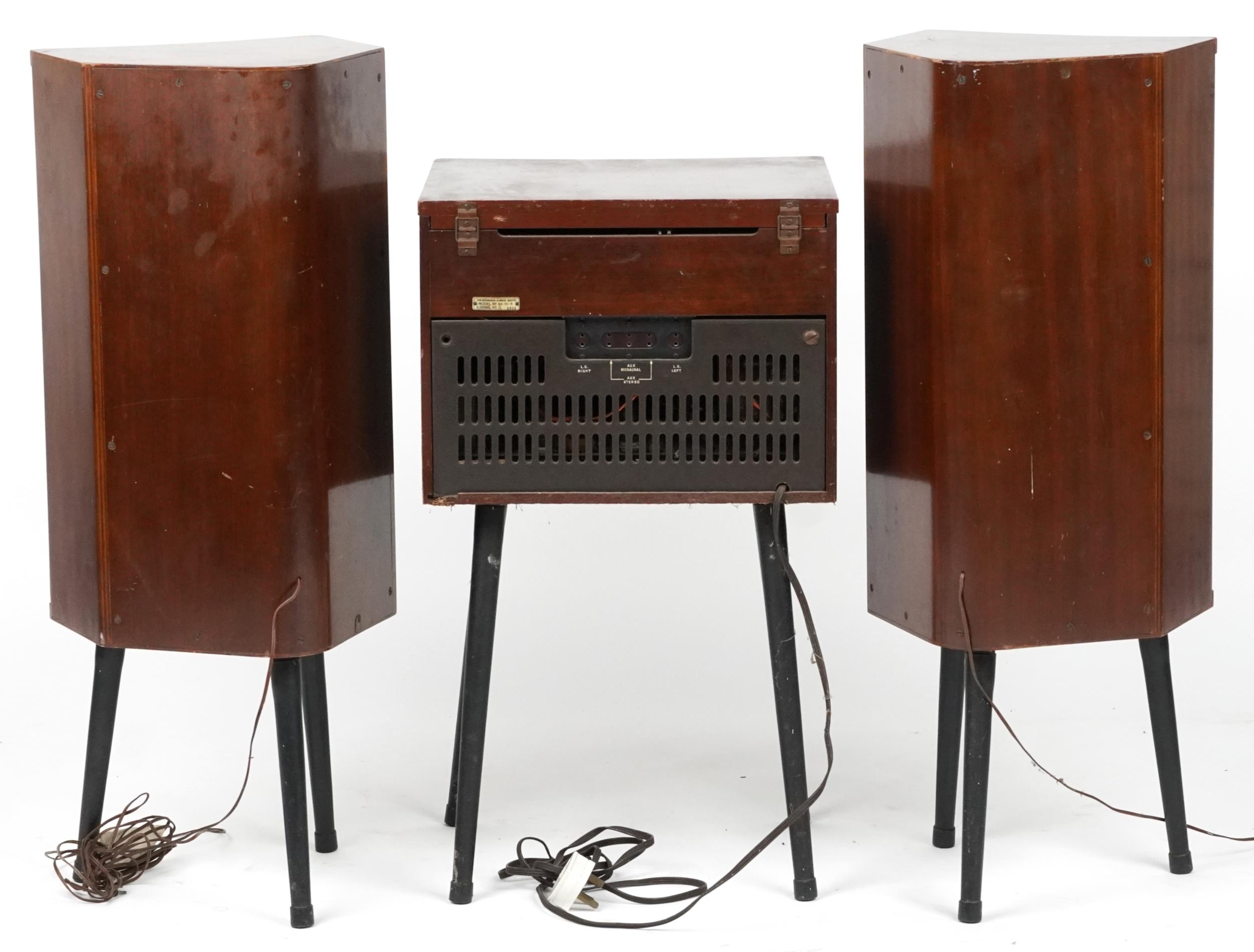 Vintage Capitol floor standing gramophone and speakers, the speakers 83cm high - Image 4 of 6