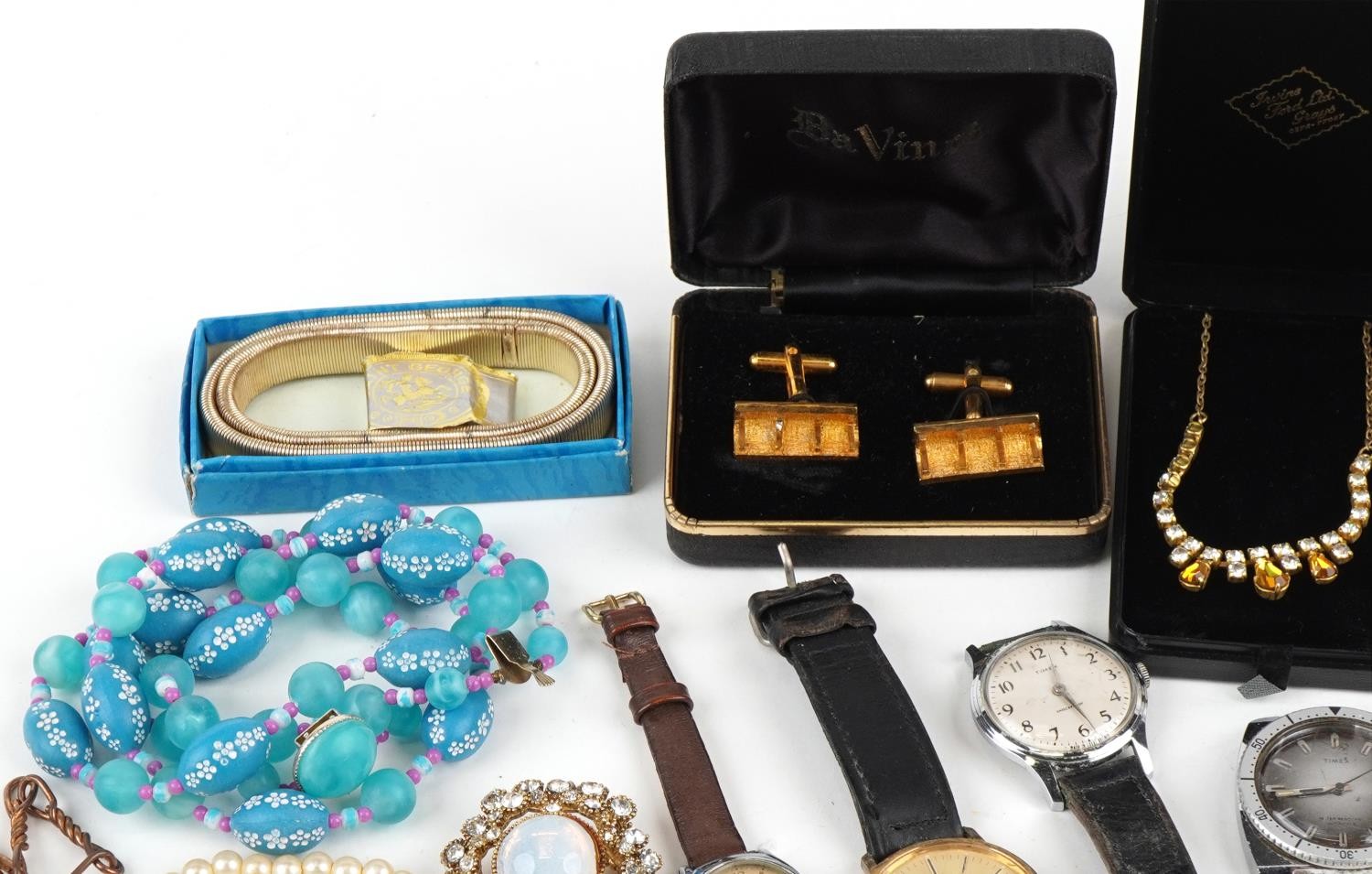 Vintage and later costume jewellery and wristwatches including necklaces, brooches and cufflinks - Image 2 of 5
