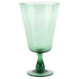 Large 20th Century hand blown green glass goblet shaped vase, 36cm high