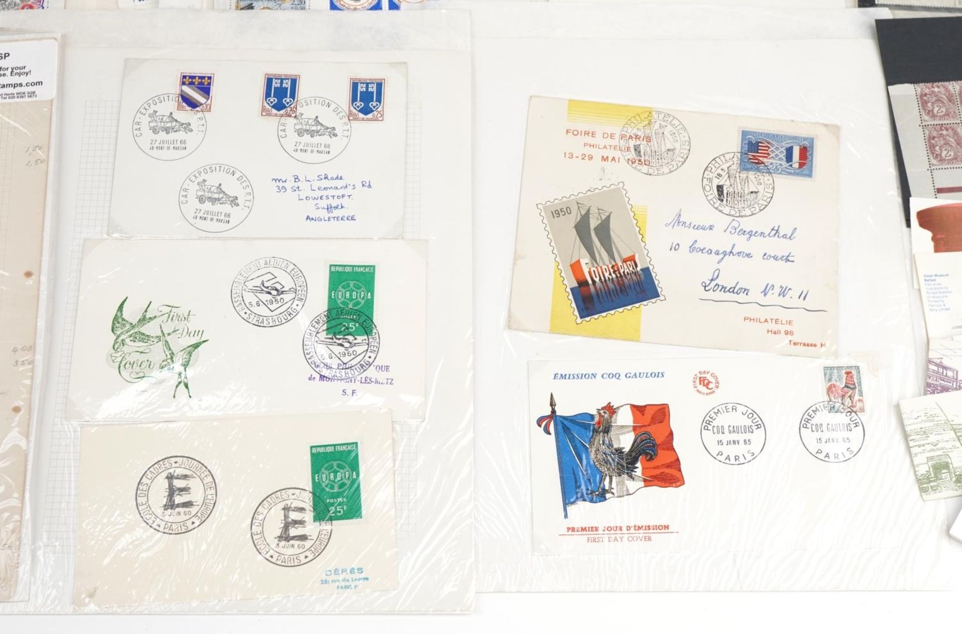 British and world stamps, stamp booklets and first day covers including 1966 Paris Car Exposition, - Bild 5 aus 9