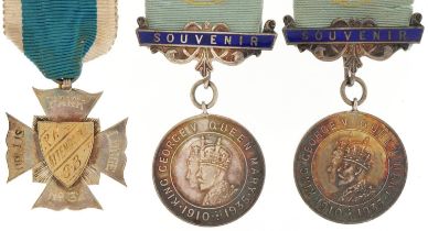 Royal Ancient Order of Buffaloes commemorative medals and a silver medal presented to Primo S W