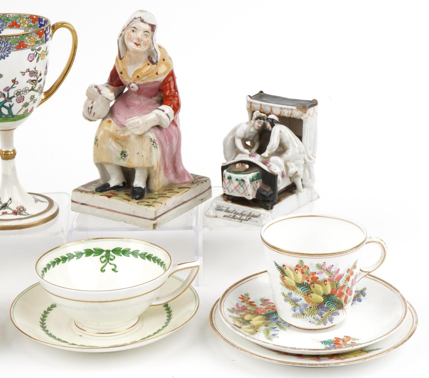 Victorian and later ceramics including Minton twin handled trophy, cup and saucer attributed to - Image 3 of 4