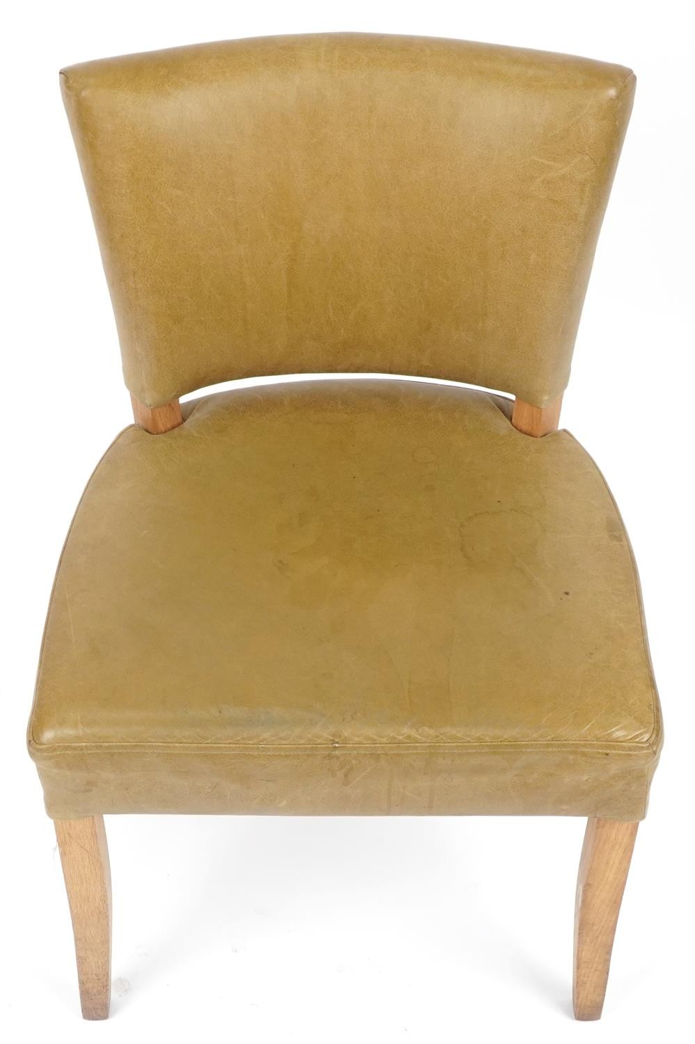 Wych Wood Design, contemporary light oak chair with green leather upholstery, 87cm high - Image 3 of 4