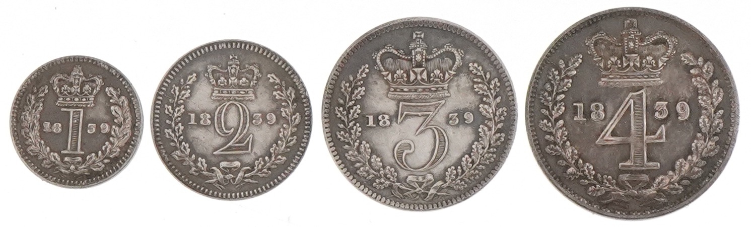 Victoria Young Head 1839 silver maundy coin set - Image 2 of 3