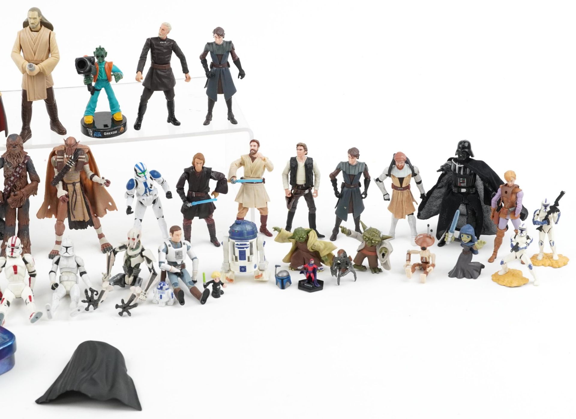 Large selection of Star Wars figures including Chewbacca and Darth Vader, the largest 14cm high - Image 4 of 4