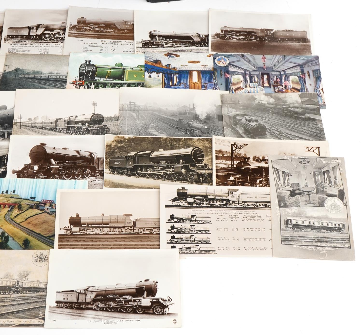Railway items including postcards of trains arranged in two albums, British Railways torch and a - Image 14 of 15