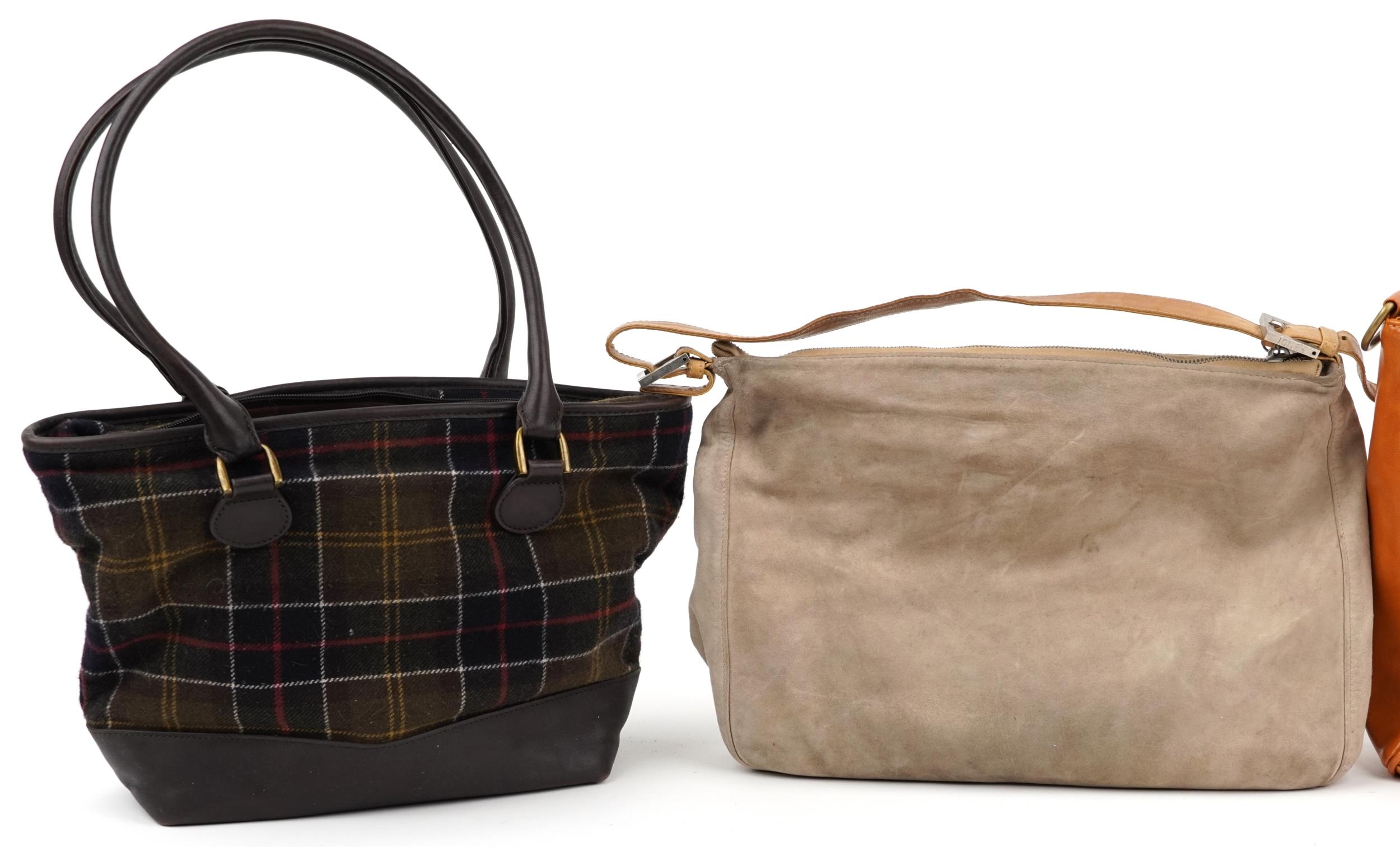 Four vintage and later designer ladies bags comprising Barbour, Mulberry, Coach and Fendi, the - Image 5 of 6