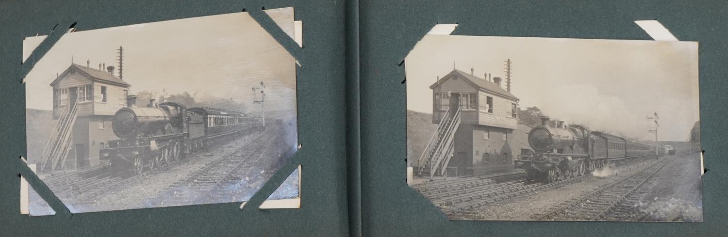 Railway items including postcards of trains arranged in two albums, British Railways torch and a - Image 2 of 15