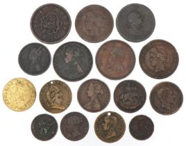 Selection of China and India copper coinage including Victorian examples,