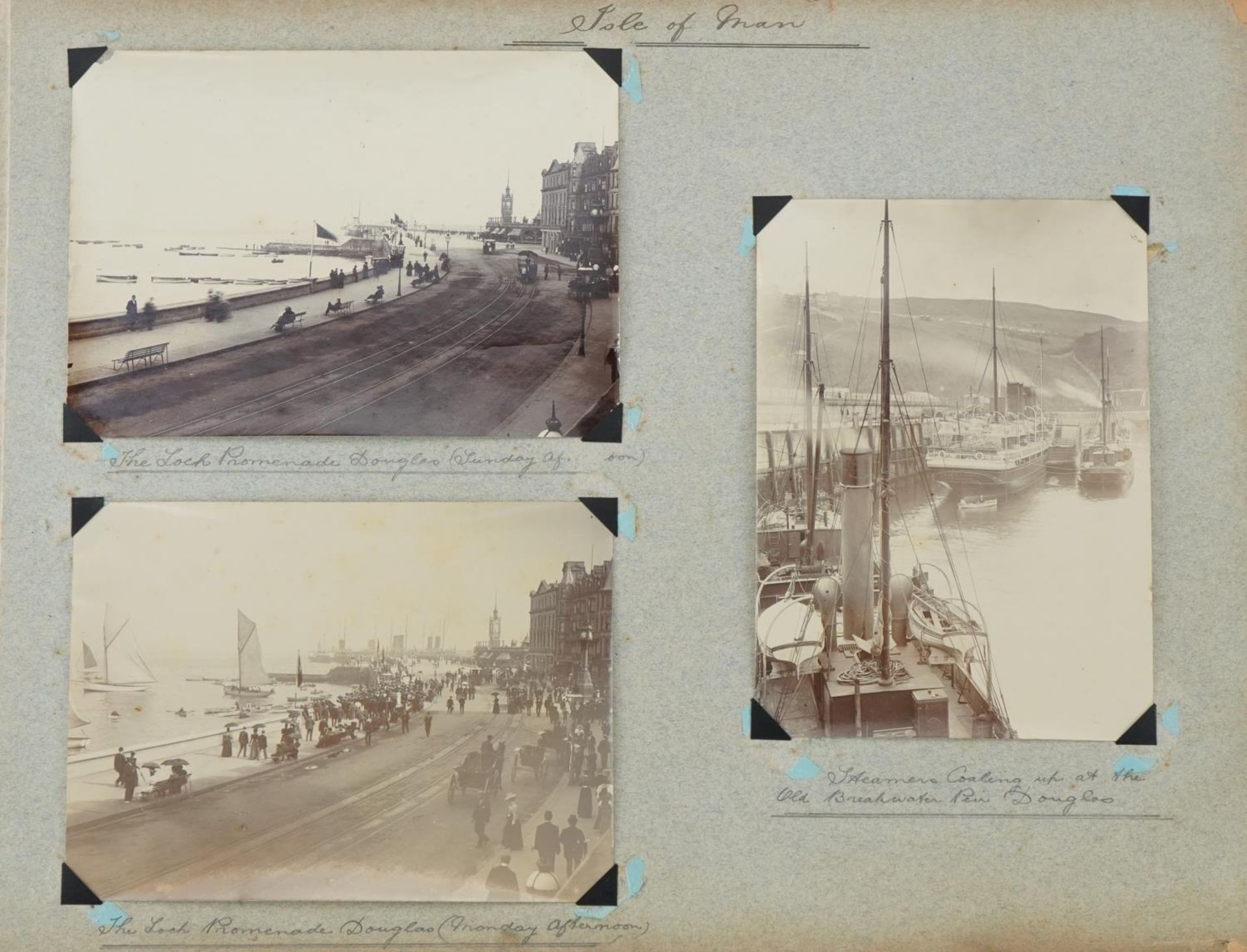 Early 20th century black and white photographs relating to the Isle of Man arranged in an album - Bild 2 aus 28