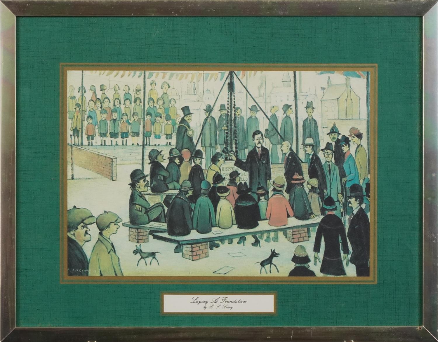 After Laurence Stephen Lowry - Canal Bridge and Laying a Foundation, two vintage prints in colour, - Image 8 of 11