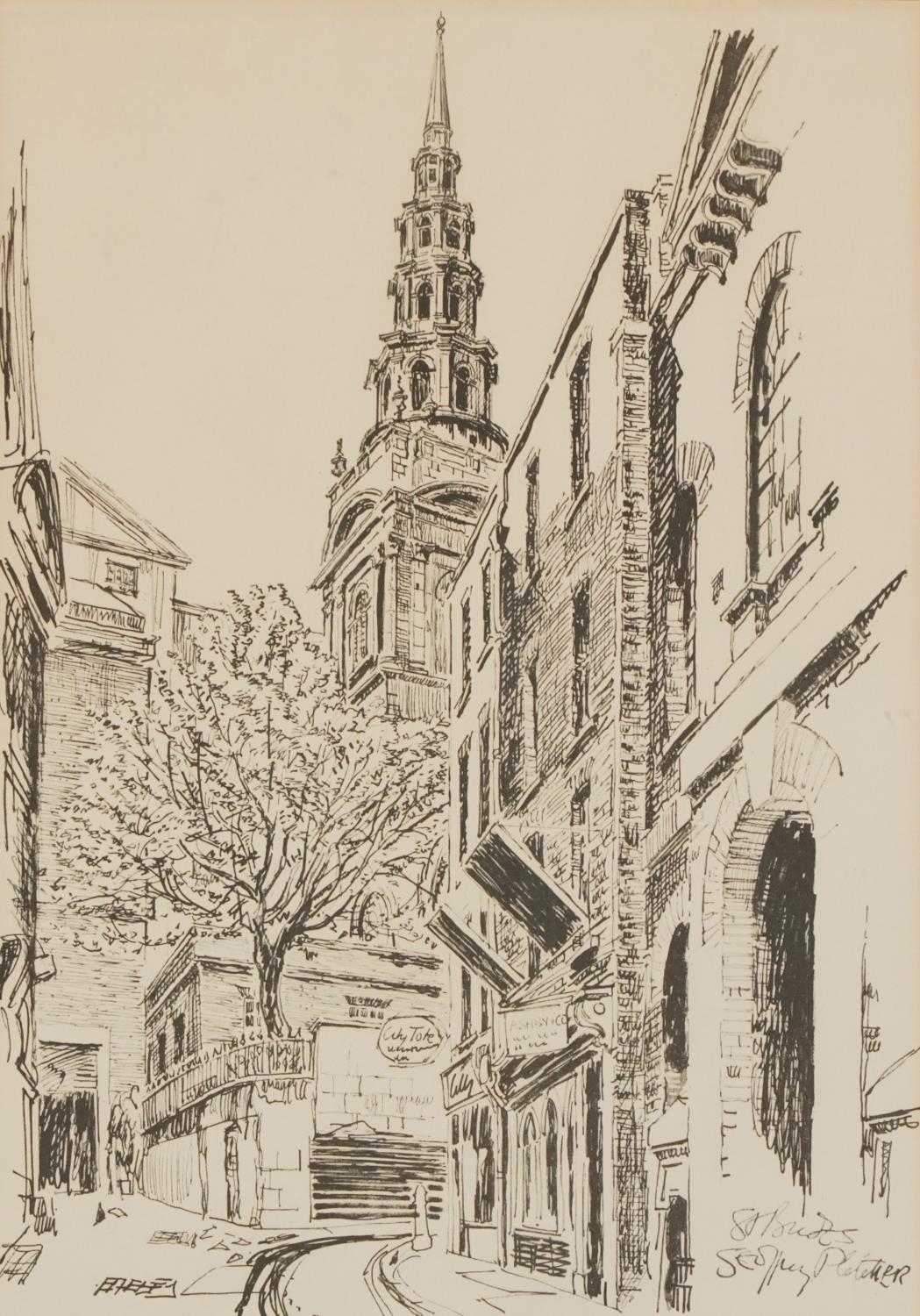 L S Fletcher - Eight prints of London scenes including St Lawrence Jewry, St Ethelburga within - Bild 33 aus 42