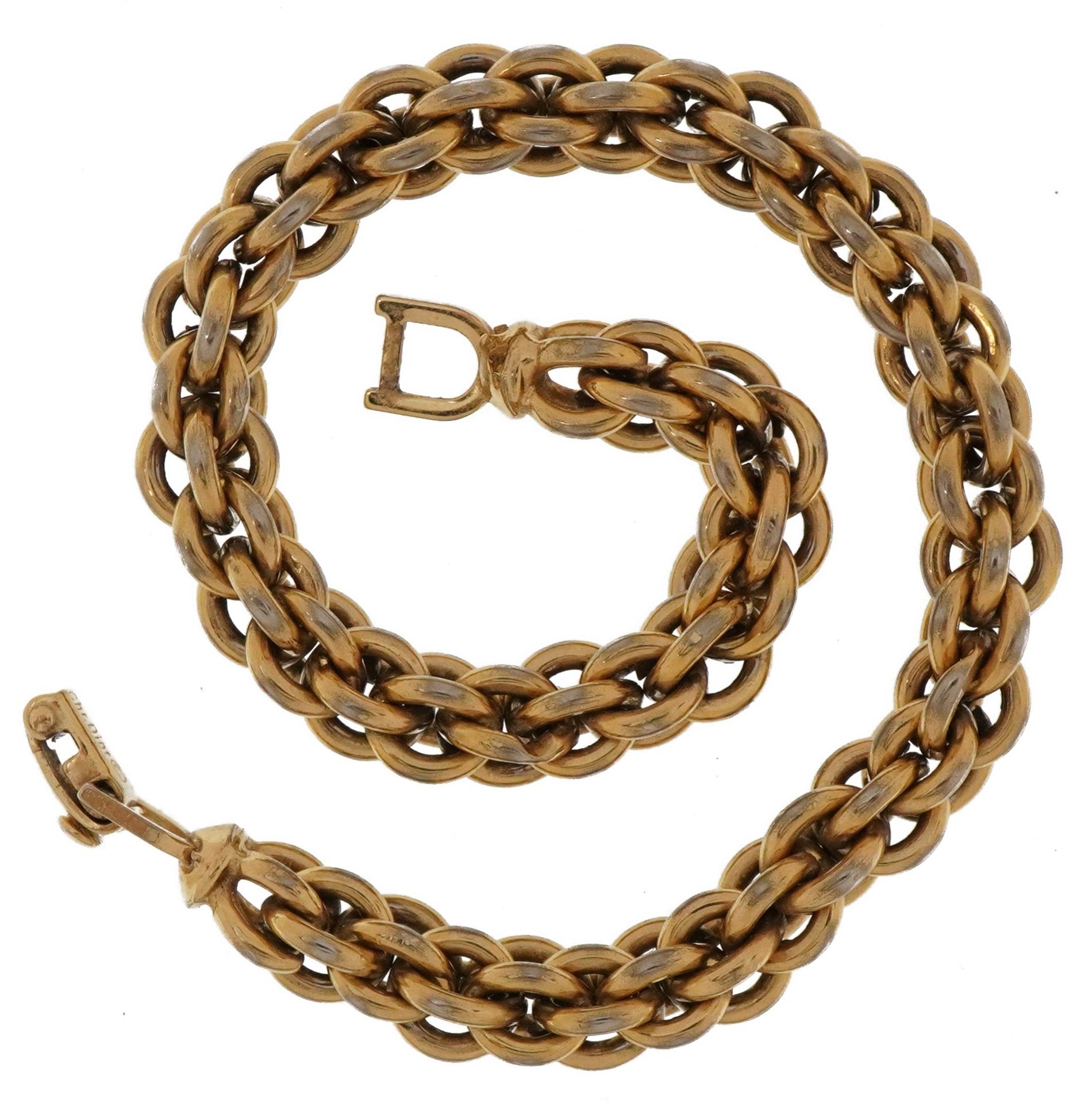 Christian Dior, vintage gold plated chain link bracelet with box, 20cm in length, 24.4g - Bild 3 aus 4