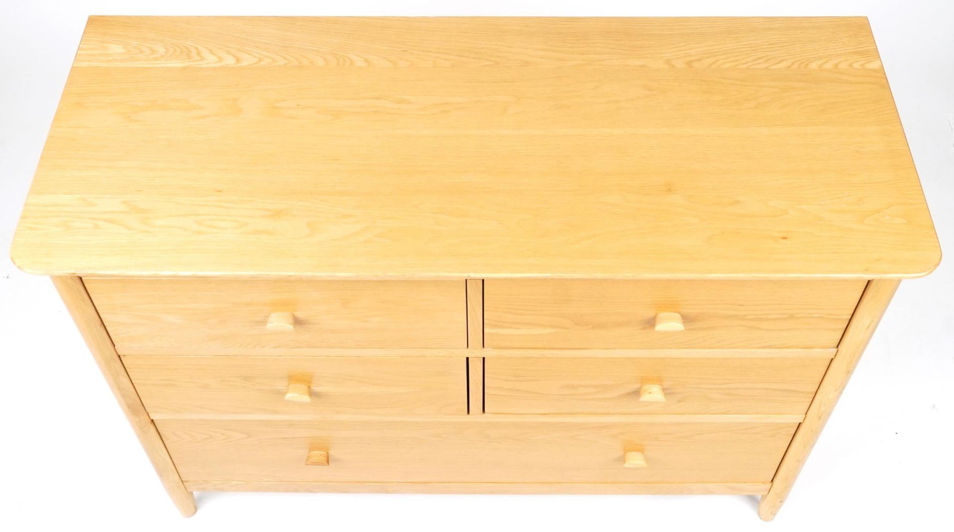 Ercol Teramo contemporary light oak five drawer chest, 79cm H x 114cm W x 47cm D - Bild 3 aus 6