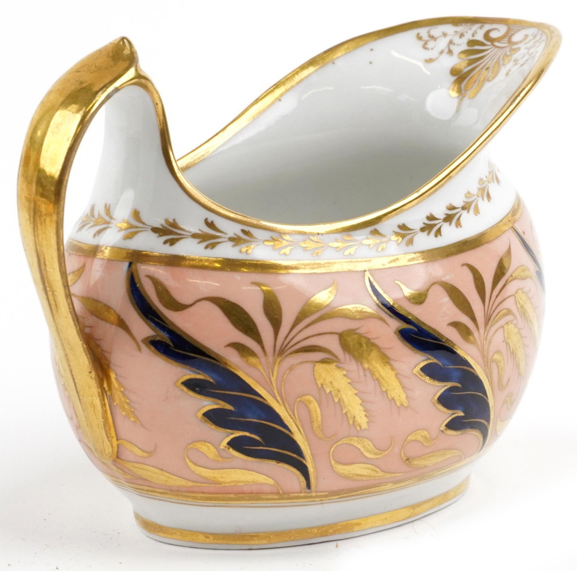 Worcester Barr Flight & Barr peach ground tableware gilded with catkins and foliage, comprising milk - Bild 14 aus 28