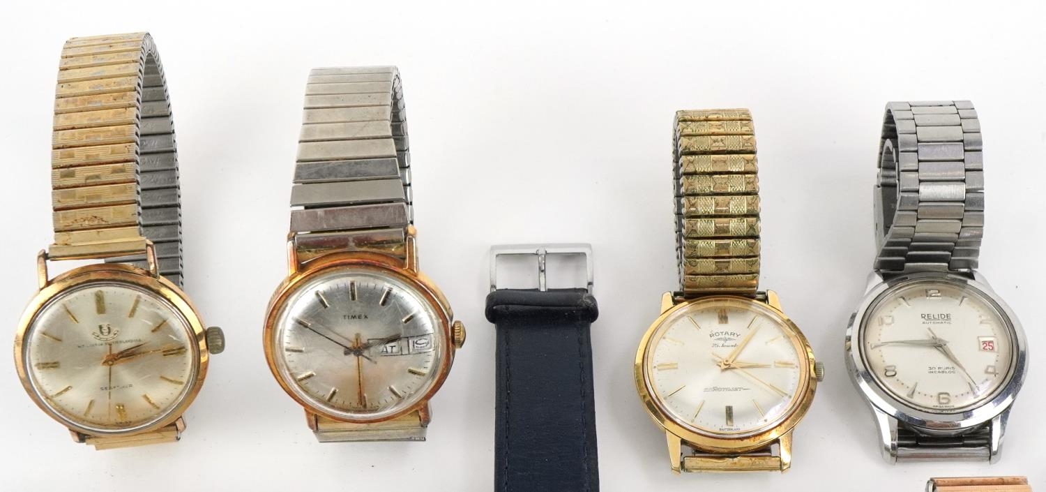 Fourteen vintage gentlemen's wristwatches including Junghans, Levis, Sekonda, Cyma, Avia, Bentima, - Image 2 of 4