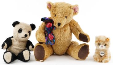 Three vintage teddy bears comprising a Steiff Original kitten, The Old Fashioned Teddy Bear