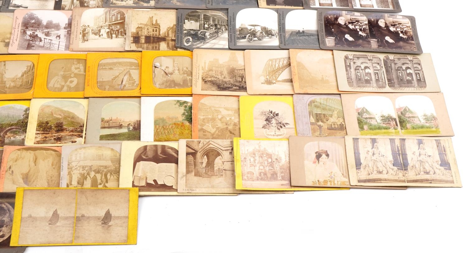 Selection of stereoscopic view cards, some American, including car manufacturing, Europe cards, - Bild 5 aus 7