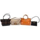Four vintage and later designer ladies bags comprising Barbour, Mulberry, Coach and Fendi, the