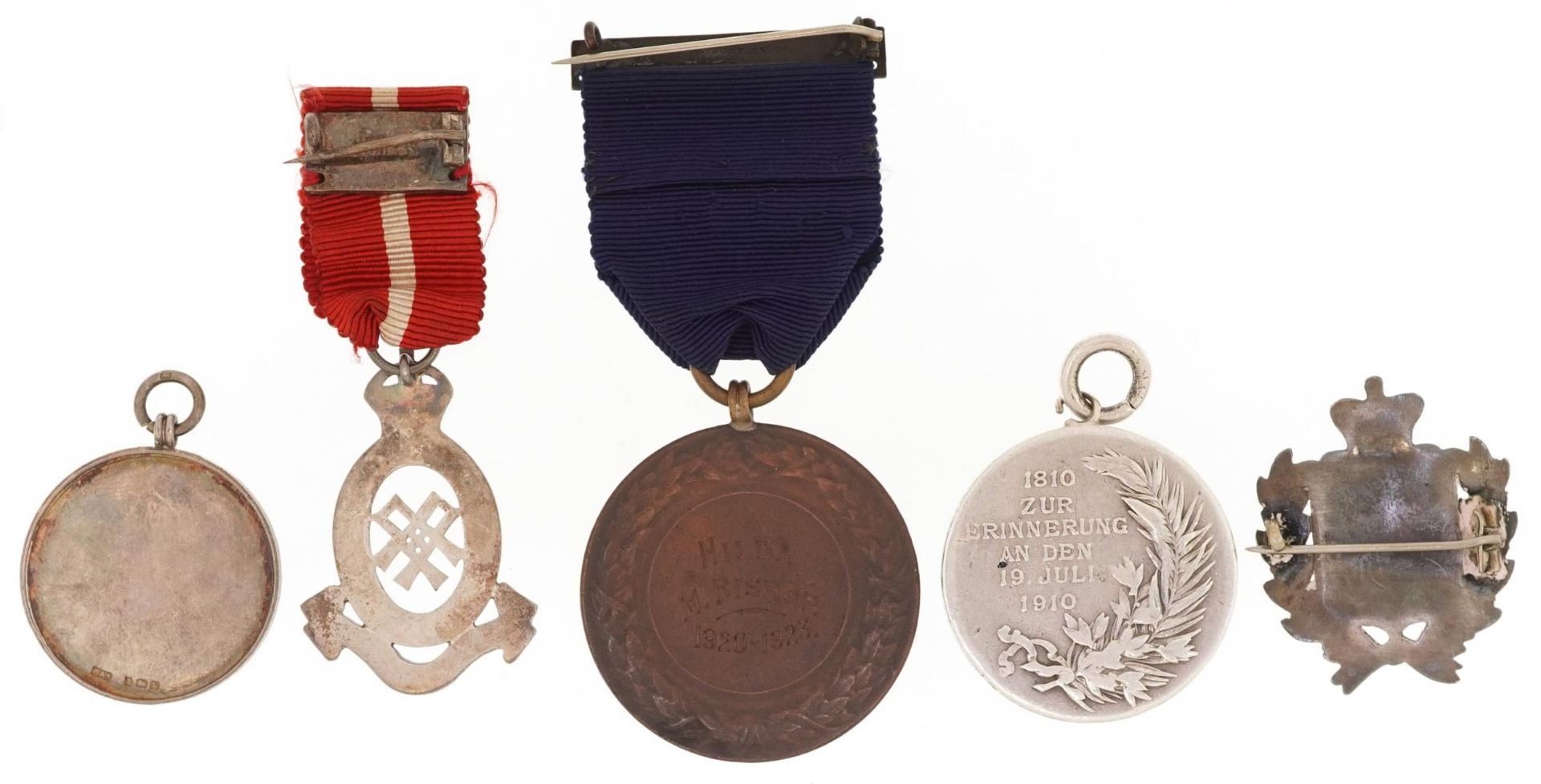 Boxed silver poultry medal and other medals and badges including a St Marylebone infirmary for Hilda - Bild 3 aus 3